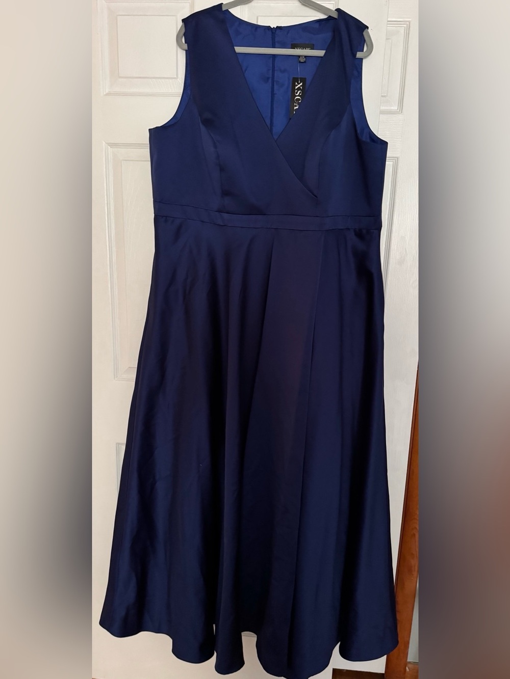 Xscape Navy Sleeveless A-Line Dress/Gown